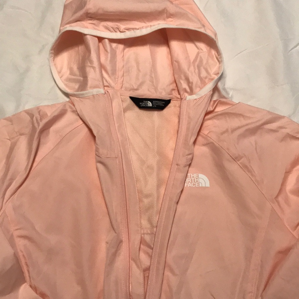 North Face pink light windbreaker jacket L